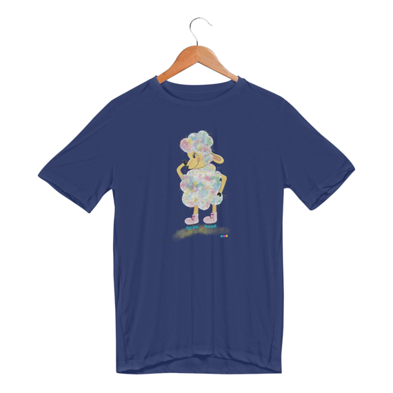 Camiseta esportiva Raibow - ovelha colorida - sem frase