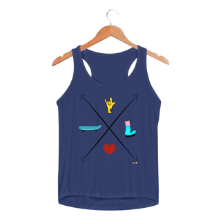 Nome do produtoRegata fem esportiva Seta - love skate e patins 