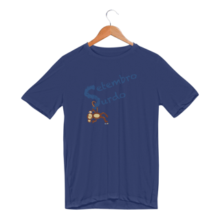 Nome do produtoCamiseta esportiva Nico - macaco surdo - Setembro Surdo