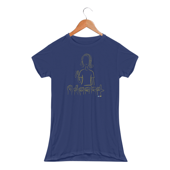  Baby look esportiva  Brasil (sinal em Libras) amarelo 