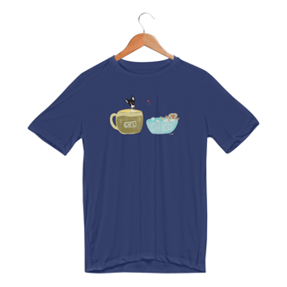 Nome do produtoCamiseta esportiva Café e Chico - banho e café
