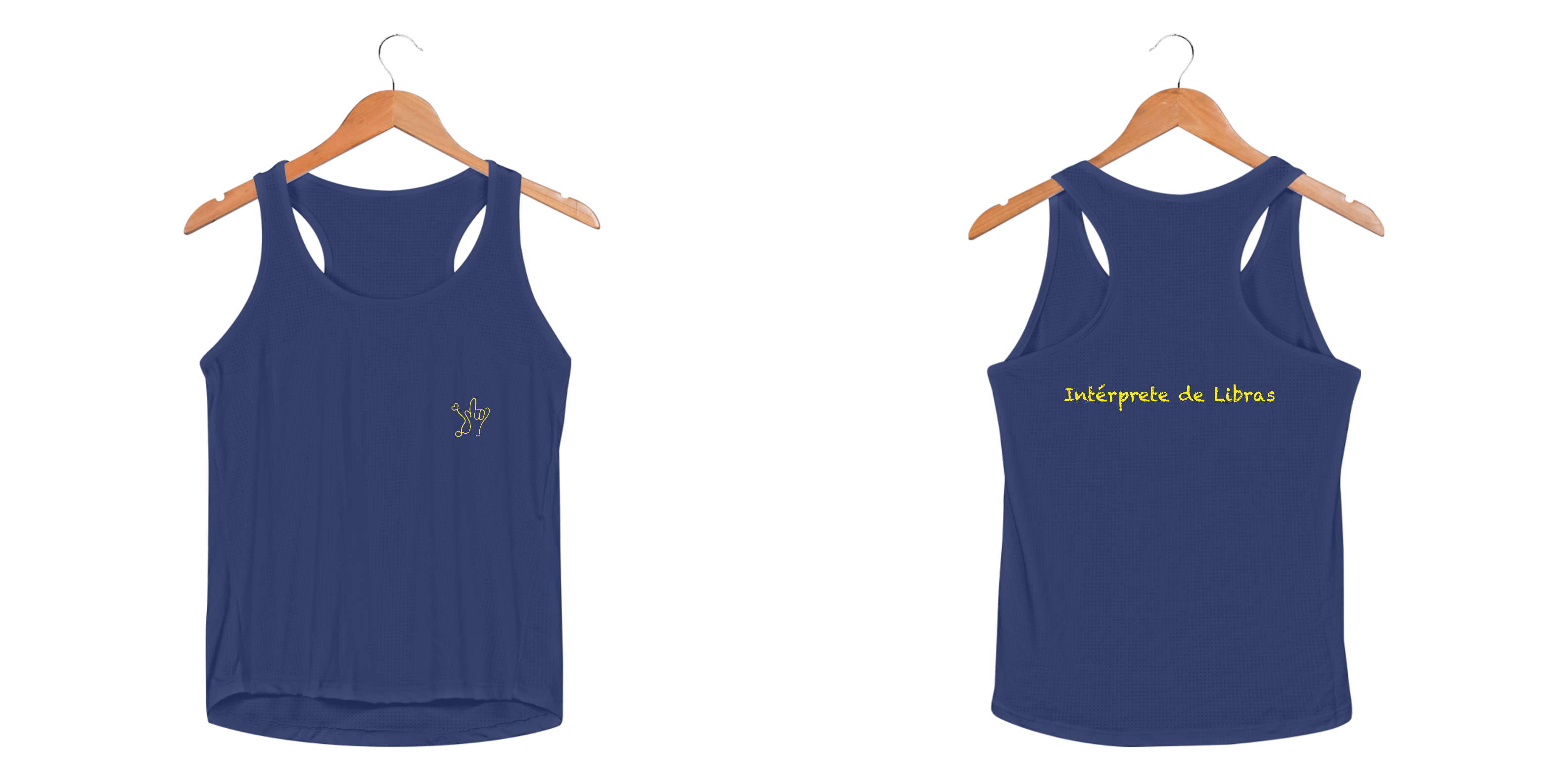 Regata fem esportiva  Intérprete de Libras + I love you (Libras) 