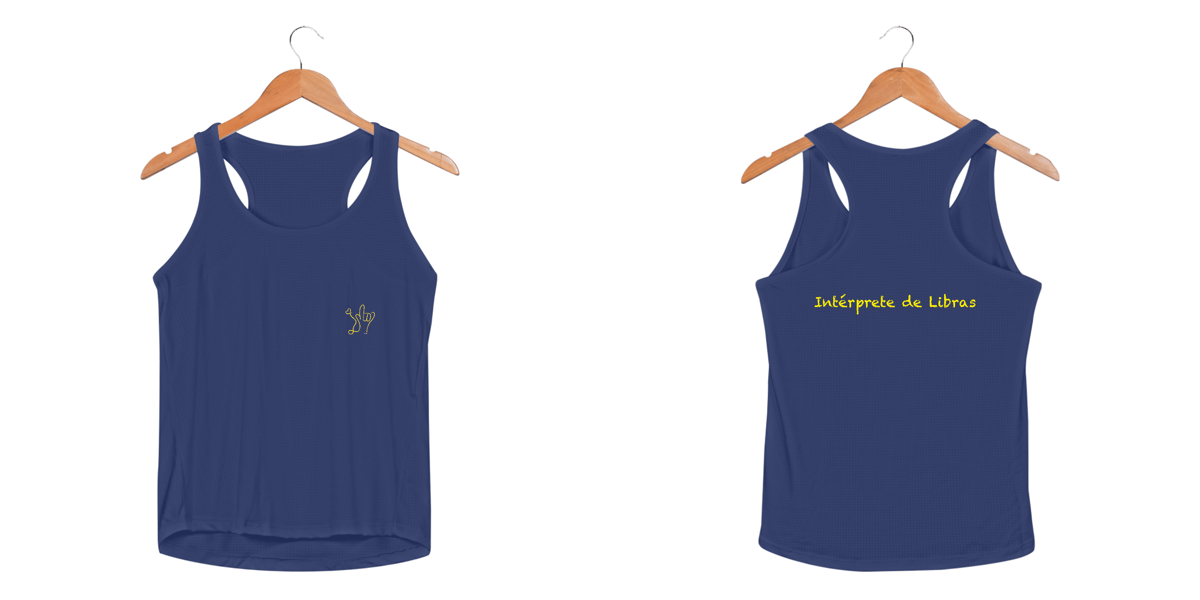 Nome do produto: Regata fem esportiva  Intérprete de Libras + I love you (Libras) 
