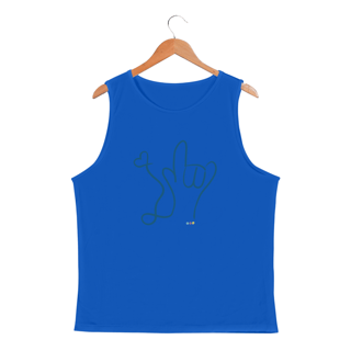 Nome do produtoRegata masc esportiva I love (azul) ALS/Libras