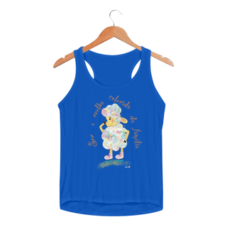 Nome do produtoRegata fem esportiva Raibow - ovelha colorida - com frase 