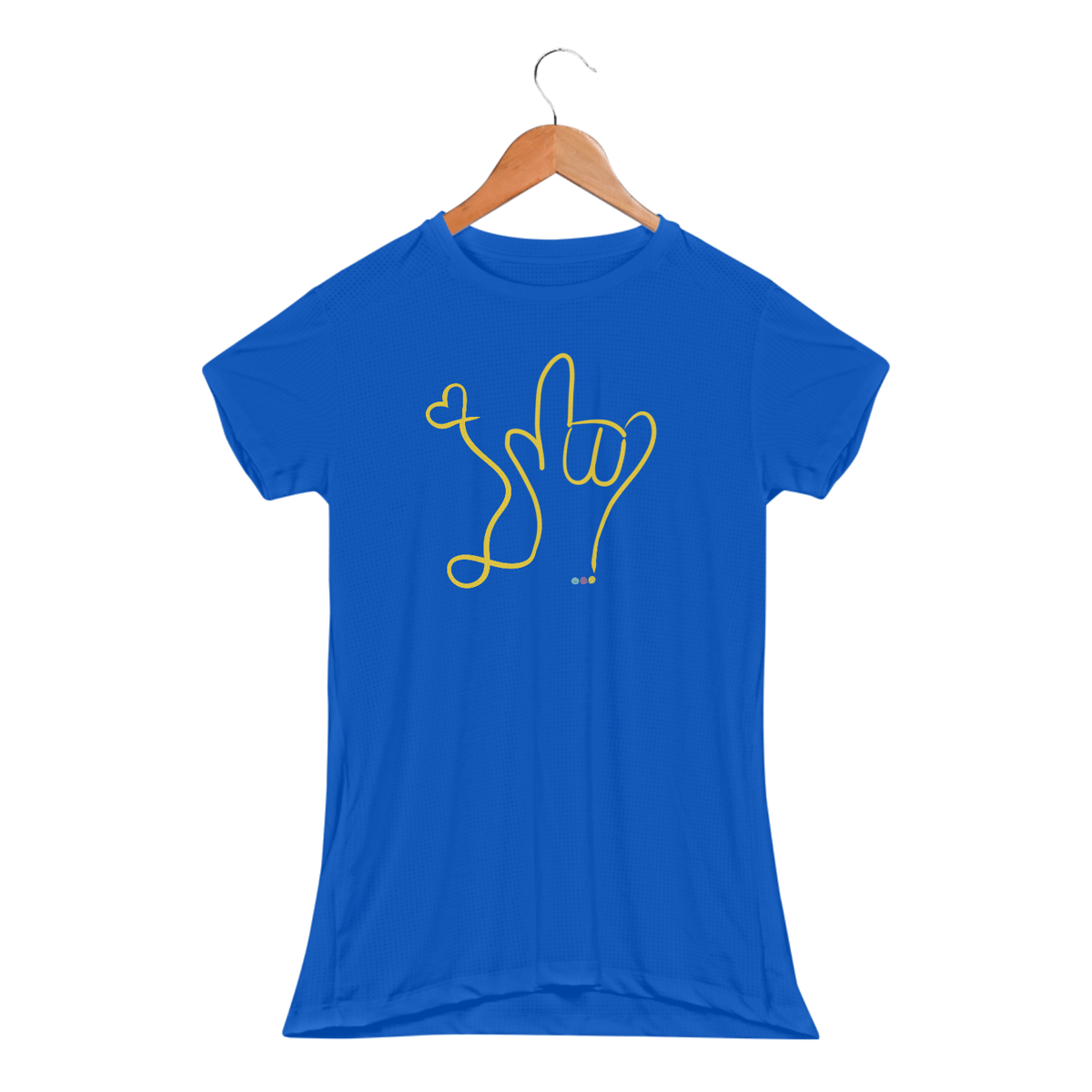 Nome do produto: Baby look esportiva I love you (aquarela) ASL/ Libras 