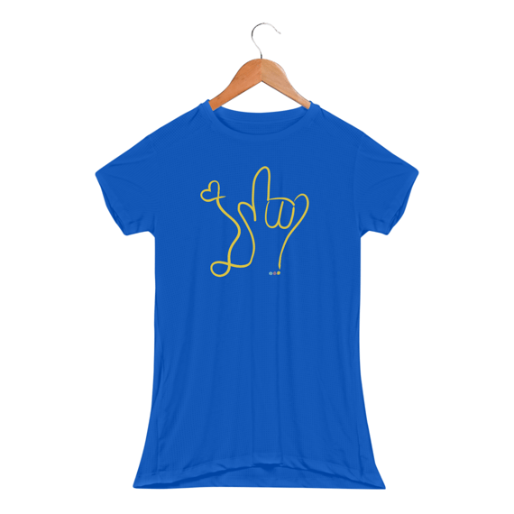 Baby look esportiva I love you (aquarela) ASL/ Libras 