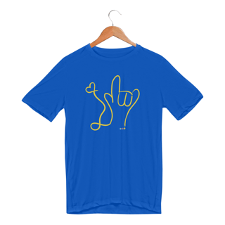 Nome do produtoCamiseta esportiva I love you (amarela) ASL/ Libras 
