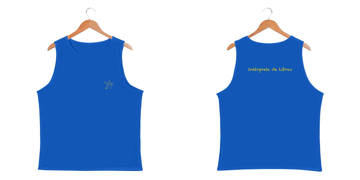 Nome do produto: Regata masc esportiva Intérprete de Libras + I love you (Libras) 