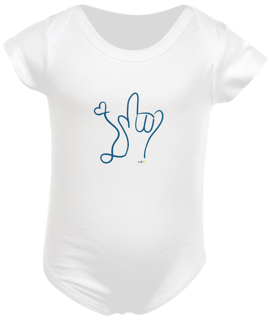 Nome do produtoBody I love (azul) ALS/Libras