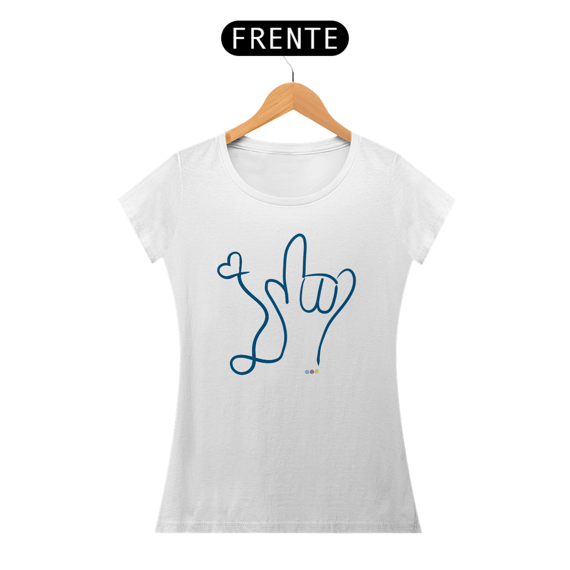 Baby look I love (azul) ALS/Libras