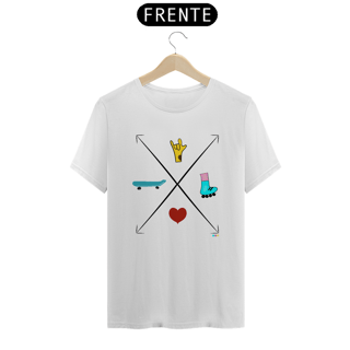 Nome do produtoCamiseta Setas - love skate e patins (ASL/ Libras)