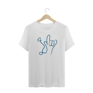 Nome do produtoCamiseta plus size I love (azul) ALS/Libras