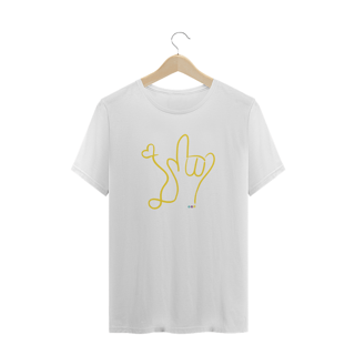 Nome do produtoCamiseta plus size I love (amarelo) ALS/Libras 