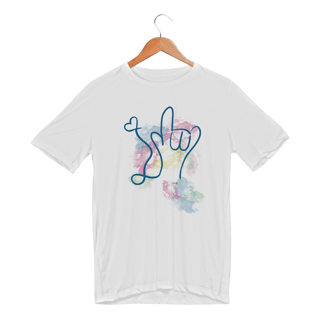 Nome do produtoCamiseta esportiva I love you (aquarela) ASL/ Libras 