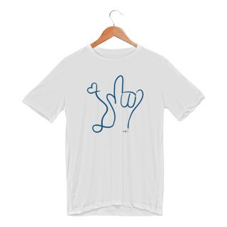 Nome do produtoCamiseta esportiva I love (azul) ASL/Libras 