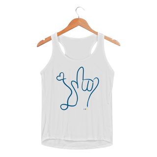 Nome do produtoRegata fem esportiva I love (azul) ALS/Libras 