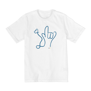 Nome do produtoCamiseta infantil I love (azul) ASL/Libras 
