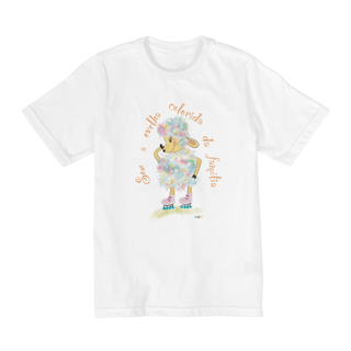 Nome do produtoCamiseta infantil Raibow - ovelha colorida - com frase