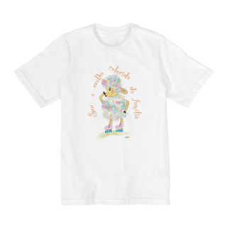 Nome do produtoCamiseta infantil Raibow (ovelha colorida) - com frase