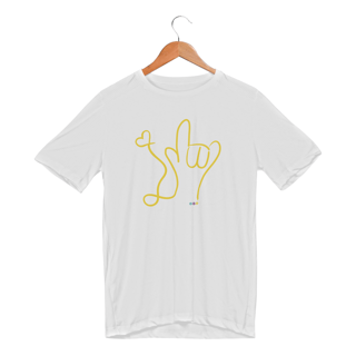 Nome do produtoCamiseta esportiva I love you (amarela) ASL/ Libras 