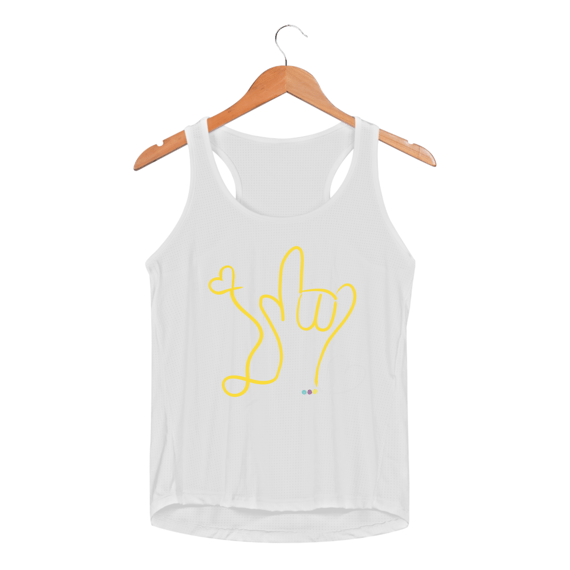 Regata fem esportiva I love you (amarela) ASL/ Libras 