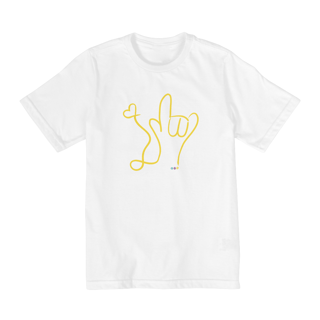 Nome do produtoCamiseta infantil I love (amarelo) ALS/Libras 