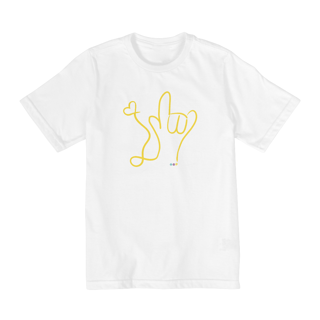 Nome do produtoCamiseta infantil I love (amarelo) ASL/Libras 