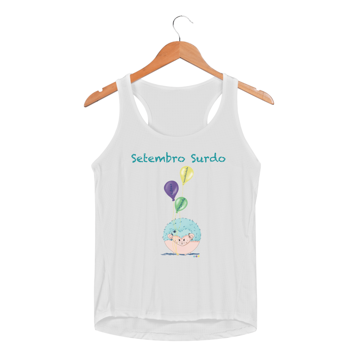 Nome do produto: Regata fem esportiva George - porco-espinho surdo - Setembro Surdo