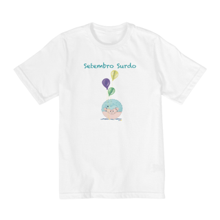 Nome do produtoCamiseta infantil George - porco-espinho - Setembro Surdo 