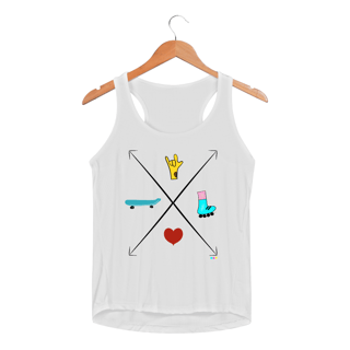 Nome do produtoRegata fem esportiva Seta - love skate e patins 