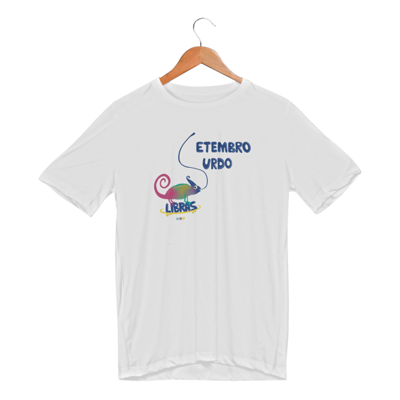 Camiseta esportiva  Camaleão surdo - Setembro Surdo 