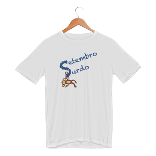 Nome do produtoCamiseta esportiva Nico - macaco surdo - Setembro Surdo