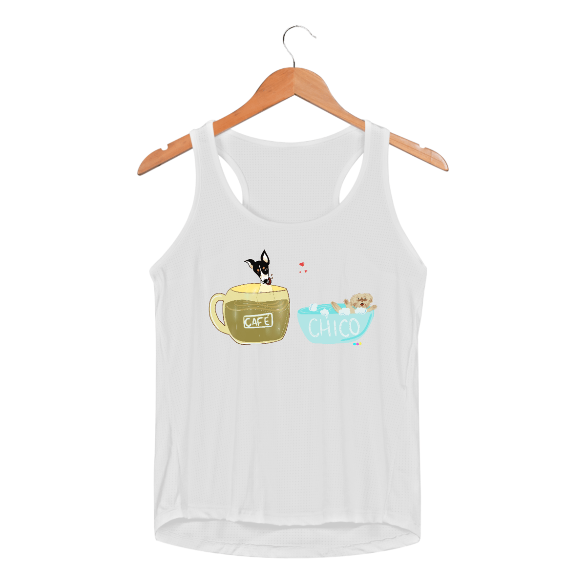 Nome do produto: Regata fem esportiva Café e Chico - banho e café 