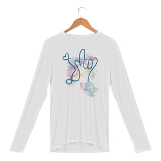 Nome do produtoManga longa esportiva I love you (aquarela) ASL/ Libras 