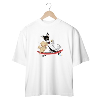 Nome do produtoCafé e Chico - cachorros no skate - sport dry UV