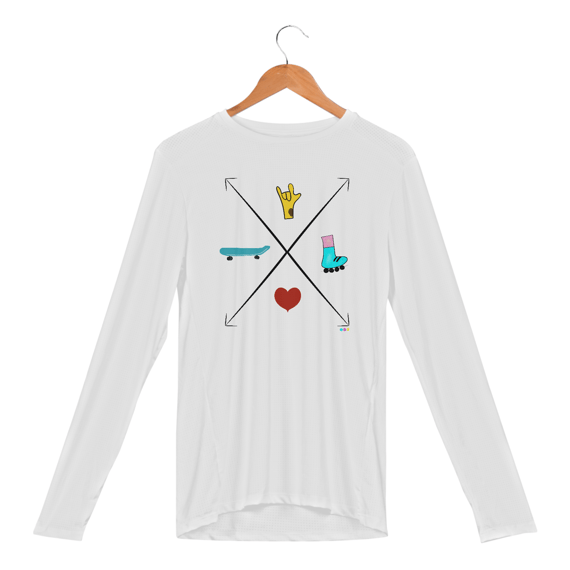 Manga longa esportiva Seta - love skate e patins 