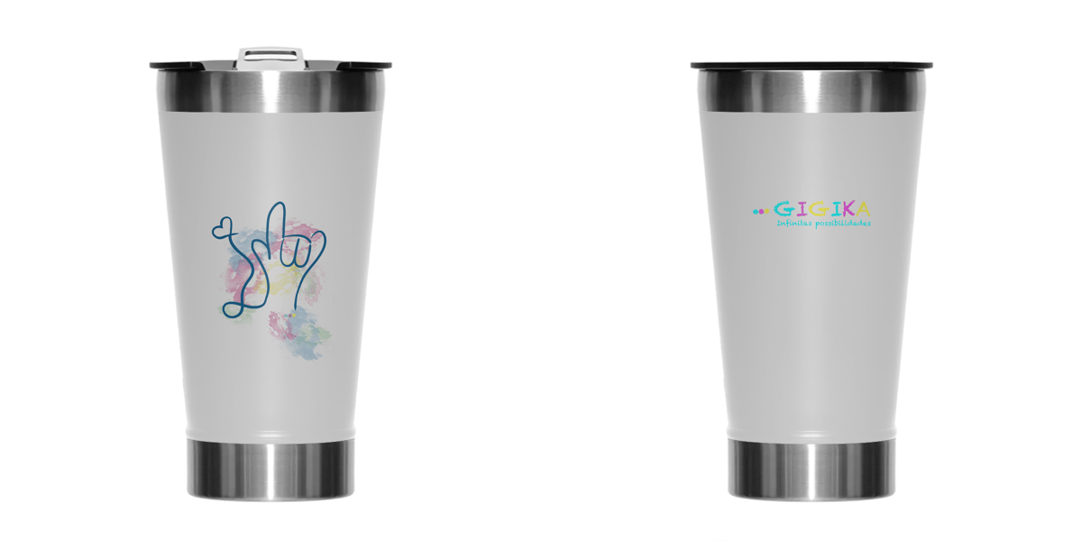 Nome do produto: Copo térmico I love (aquarela) ASL/ Libras