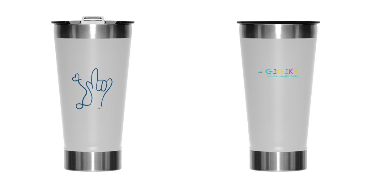 Nome do produto: Copo térmico I love (azul) ALS/Libras