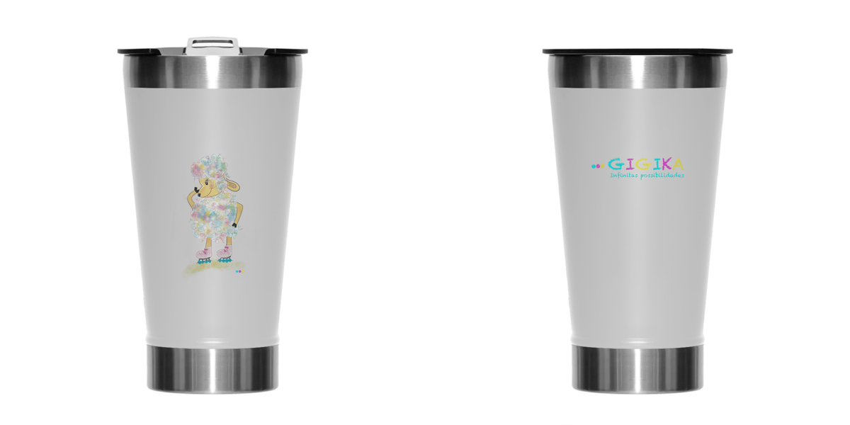 Nome do produto: Copo térmico Raibow - ovelha colorida (sem frase)
