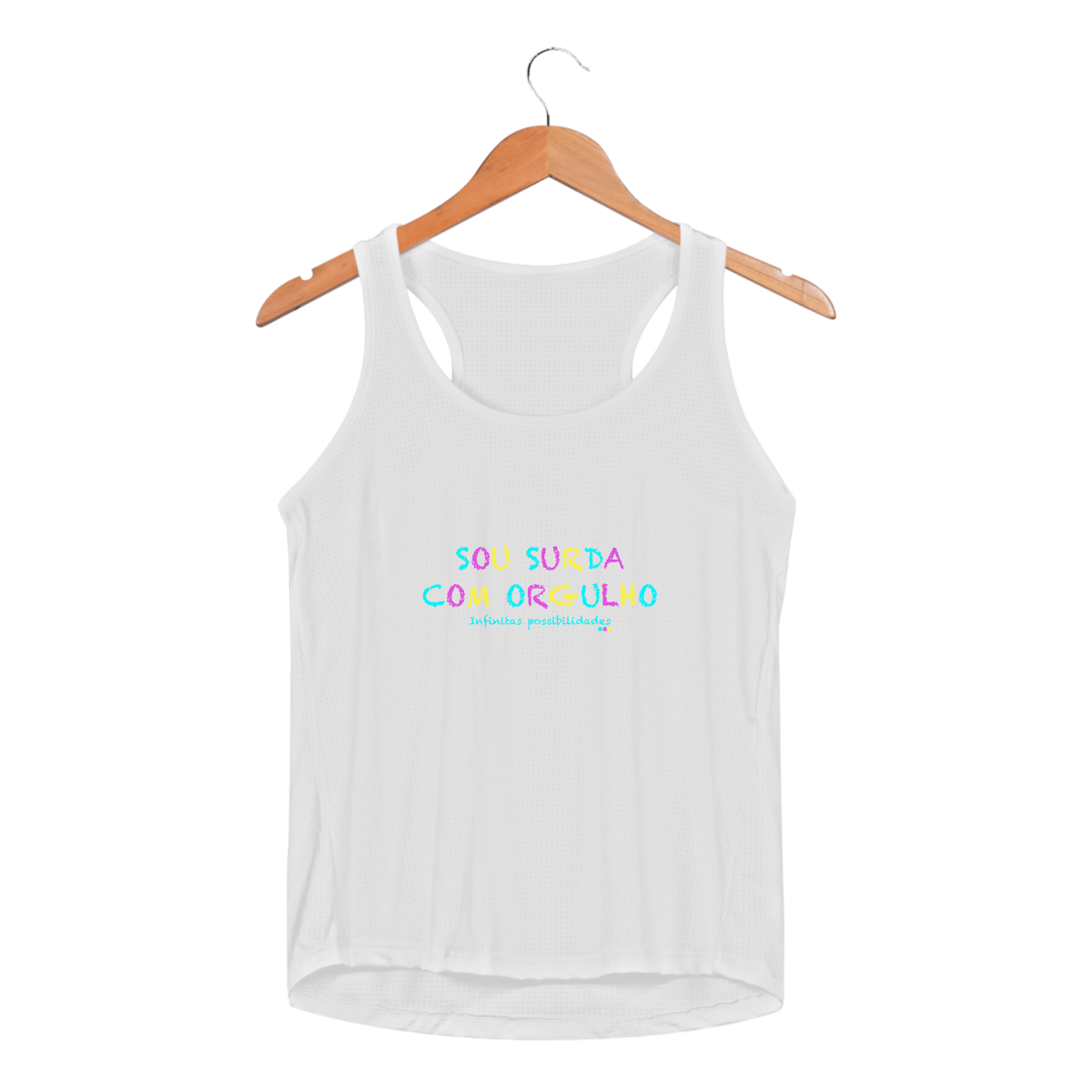Nome do produto: Regata esportiva fem Sou Surda com orgulho 