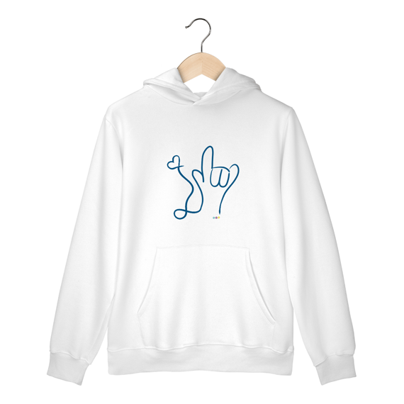 Moletom canguru I love (azul) ASL/Libras
