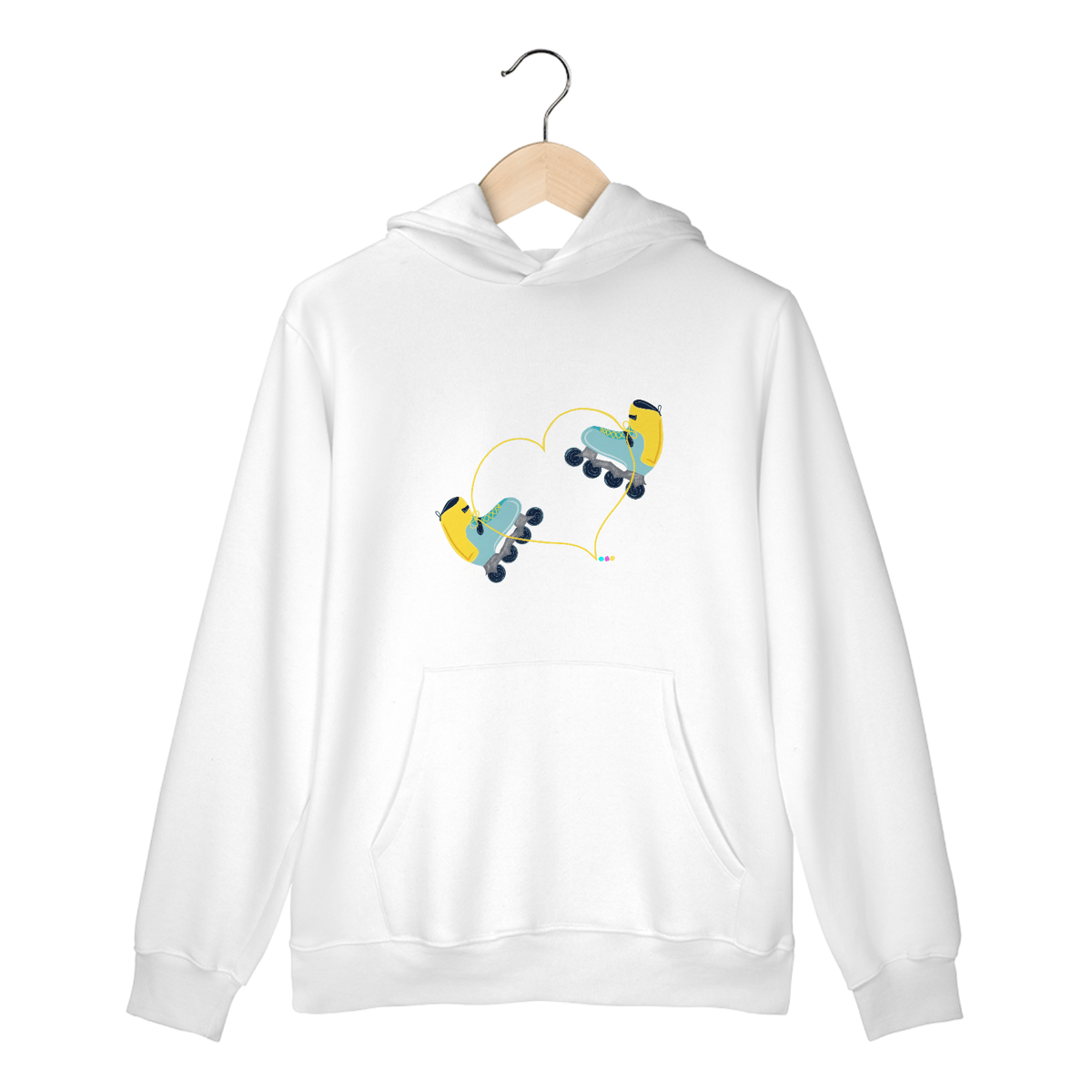 Nome do produto: Moletom canguru patins (cadarço coração) 
