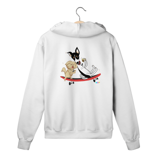 Nome do produtoMoletom c/ zíper Café e Chico - cachorros no skate