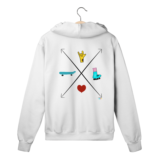 Moletom fechado setas - love skate e patins (ASL/ Libras)