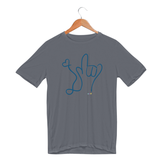 Nome do produtoCamiseta esportiva I love (azul) ASL/Libras 