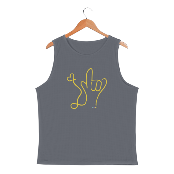 Regata masc esportiva I love you (amarela) ASL/ Libras 