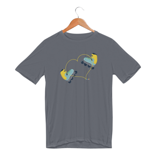 Nome do produtoCamiseta esportiva Patins (cadarço coração)
