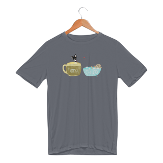 Nome do produtoCamiseta esportiva Café e Chico - banho e café