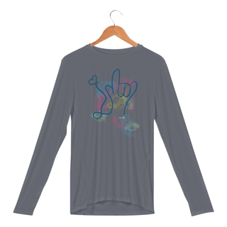Nome do produtoManga longa esportiva I love you (aquarela) ASL/ Libras 